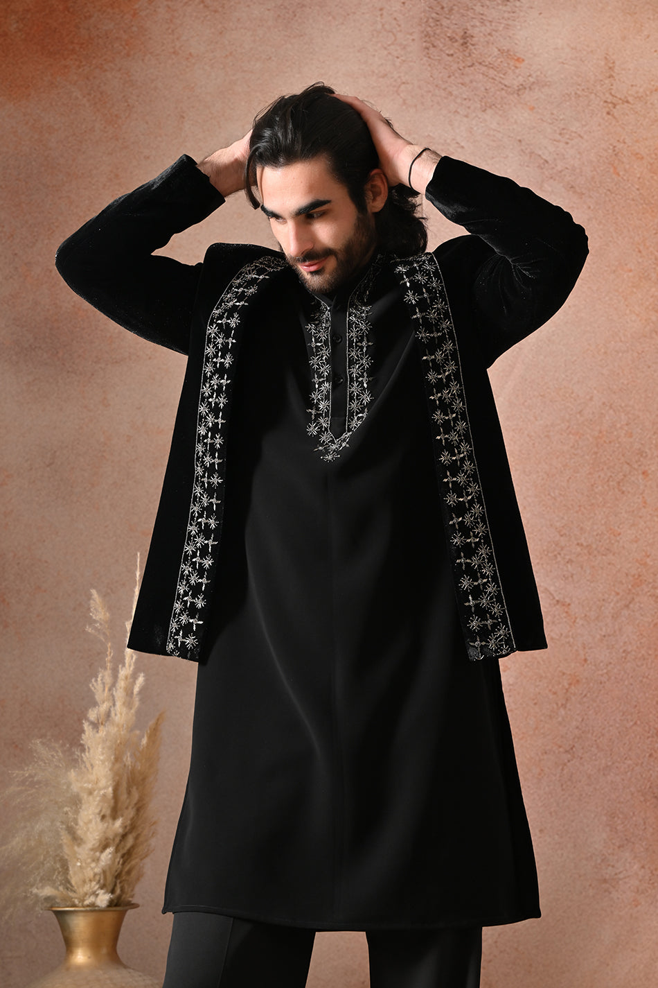 ZARMEHR SHRUG SET WITH KURTA & TROUSERS
