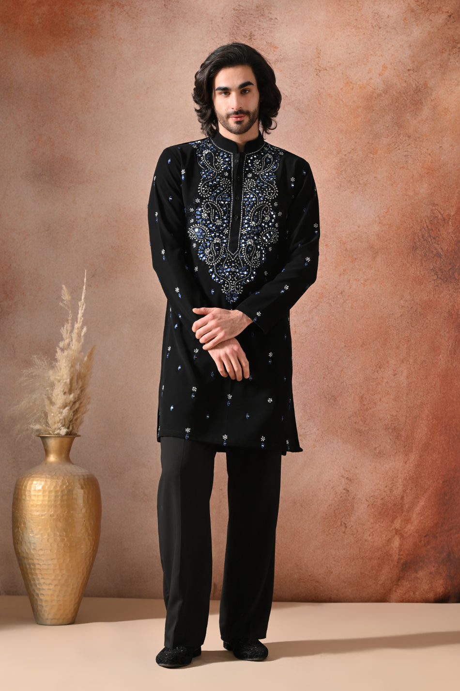 AZRAQ KURTA SET WITH FLOWY TROUSERS