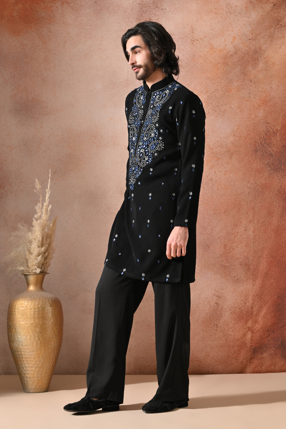 AZRAQ KURTA SET WITH FLOWY TROUSERS
