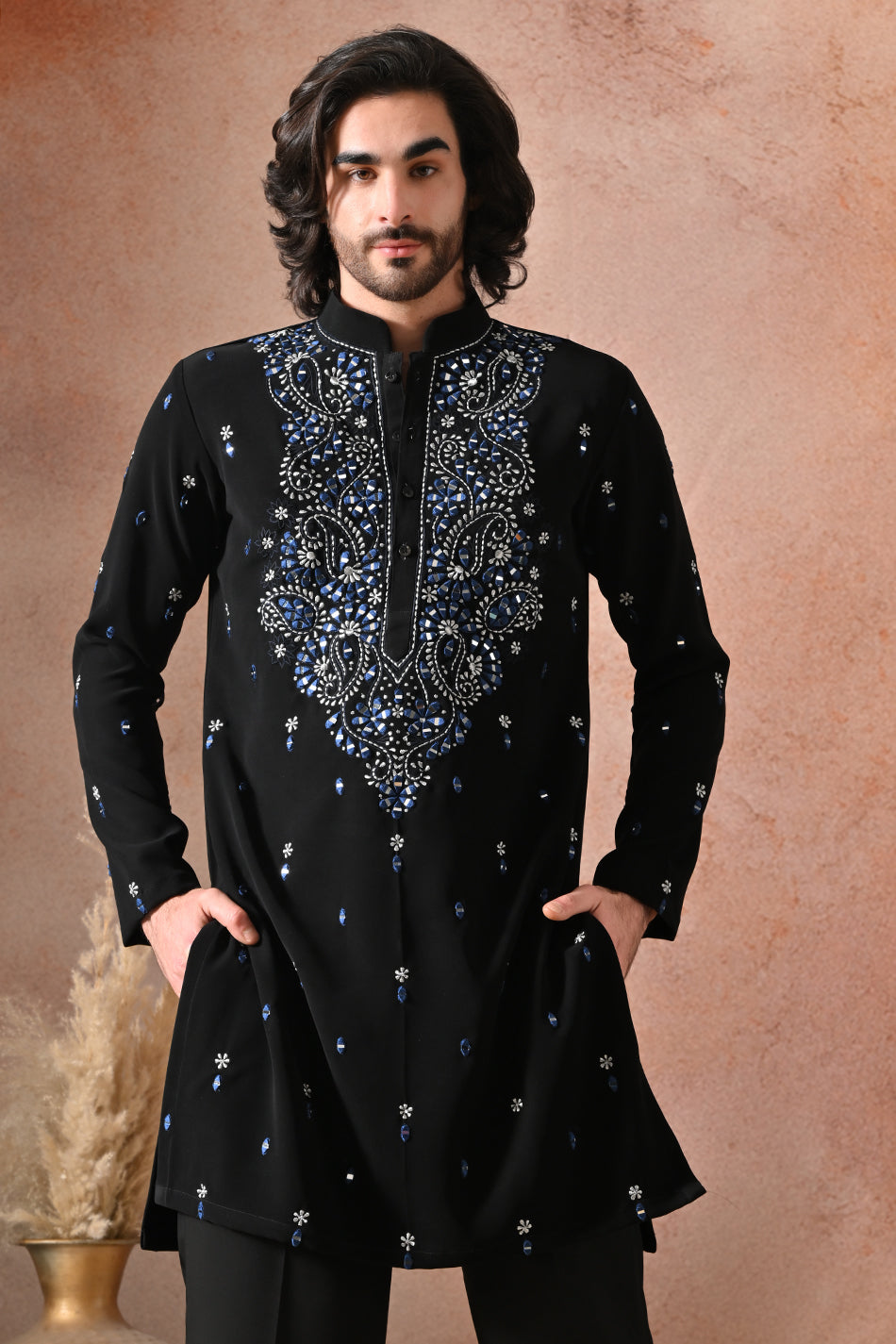 AZRAQ KURTA SET WITH FLOWY TROUSERS