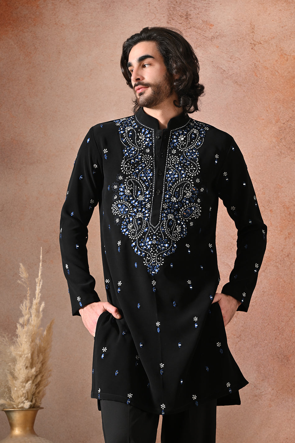 AZRAQ KURTA SET WITH FLOWY TROUSERS