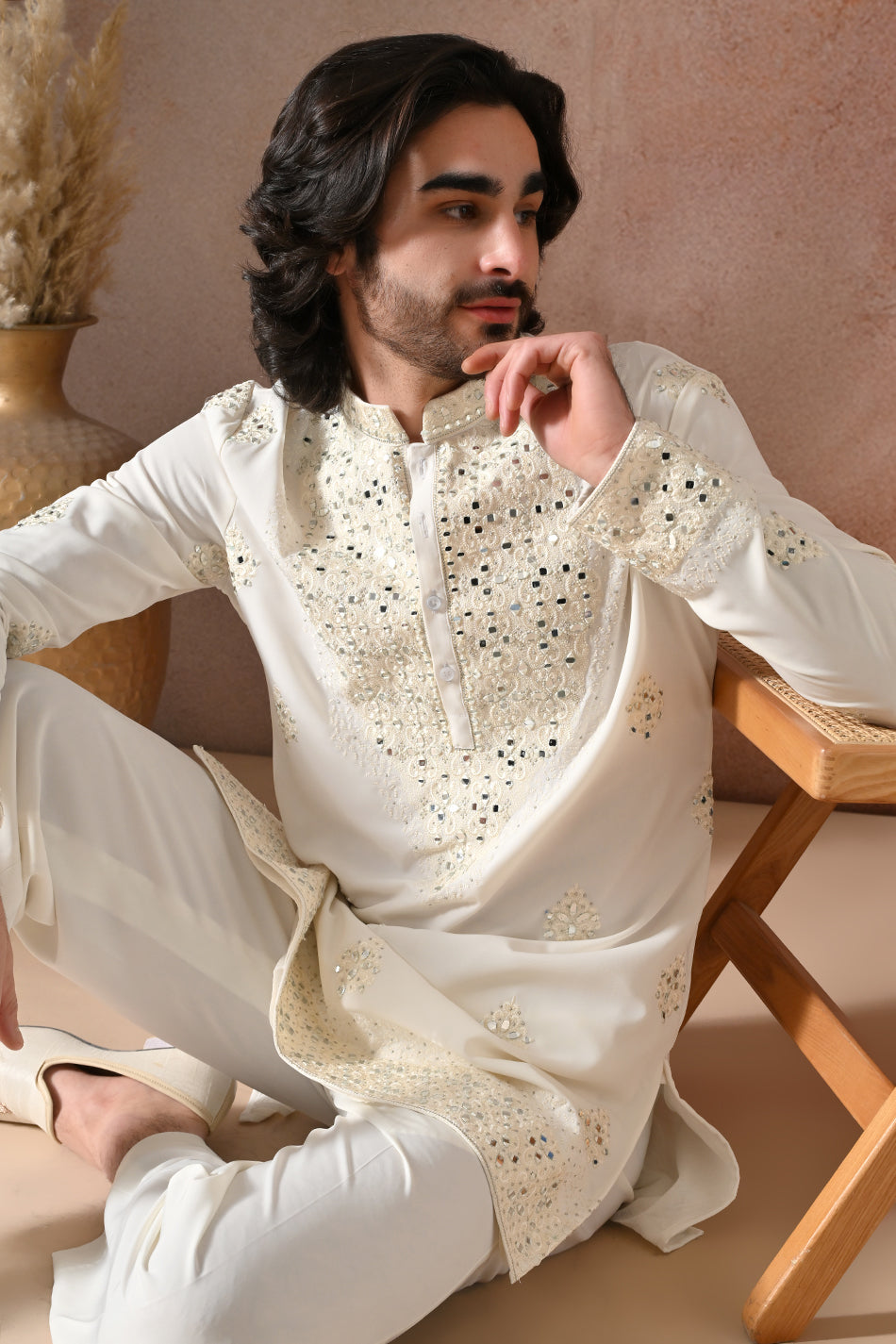 AFSHAAN KURTA SET WITH FLOWY TROUSERS