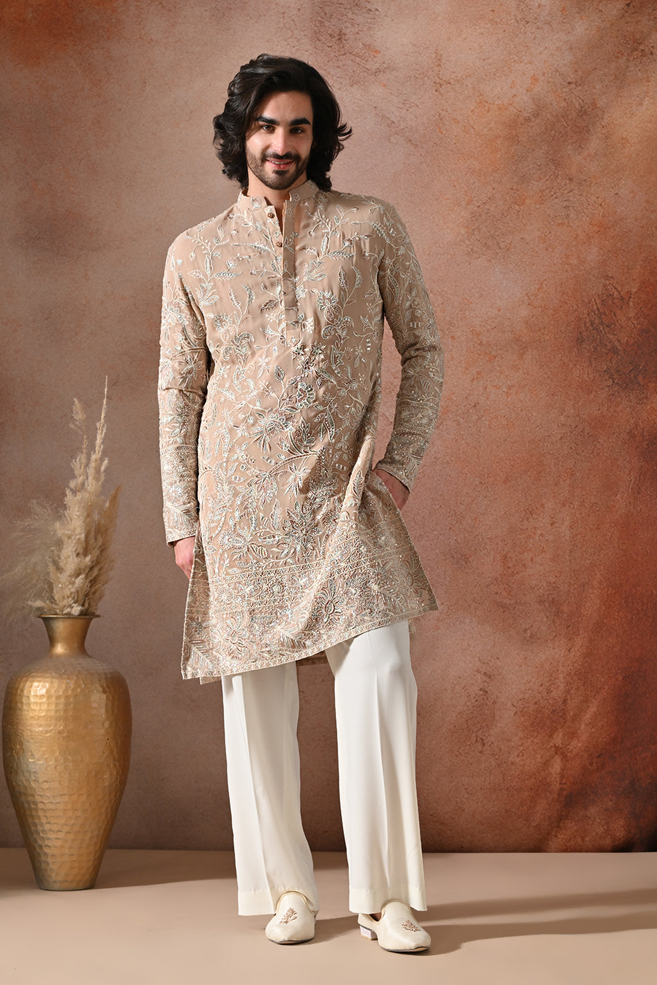 MEHRAAN KURTA SET WITH FLOWY TROUSERS