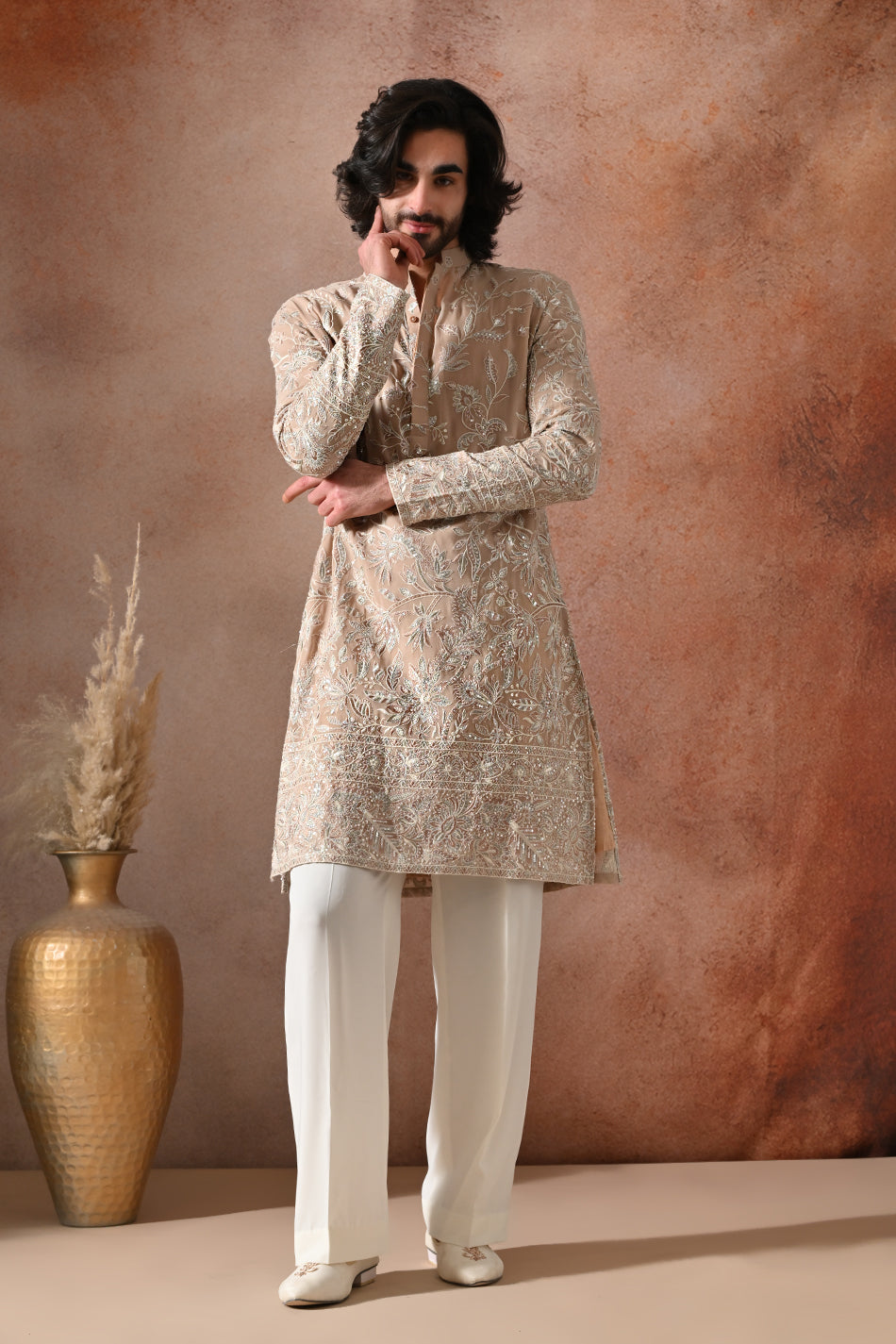 MEHRAAN KURTA SET WITH FLOWY TROUSERS