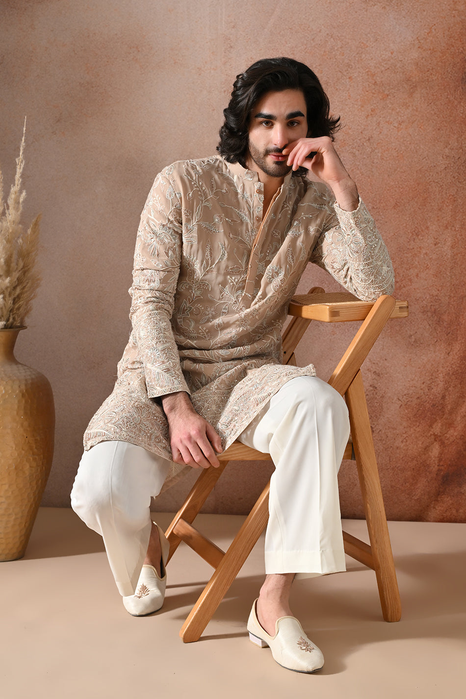 MEHRAAN KURTA SET WITH FLOWY TROUSERS