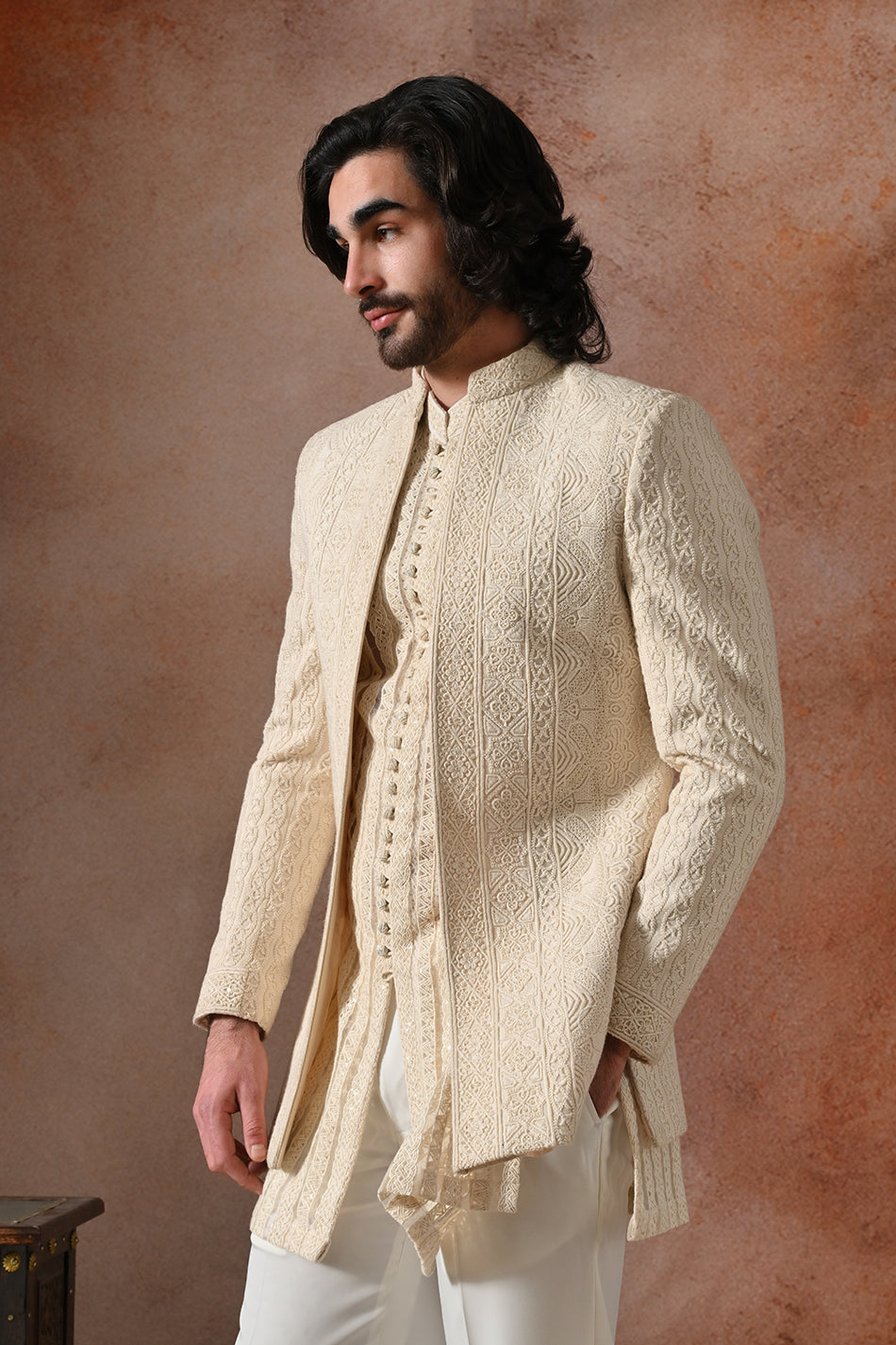 IVAAR SHRUG SET WITH KURTA & TROUSERS