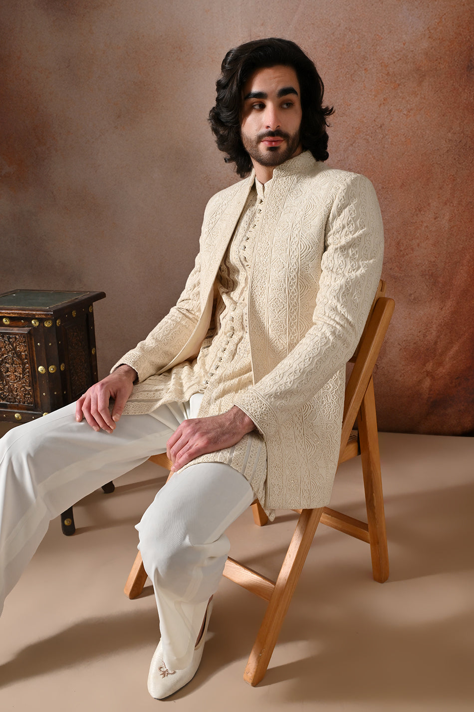 IVAAR SHRUG SET WITH KURTA & TROUSERS