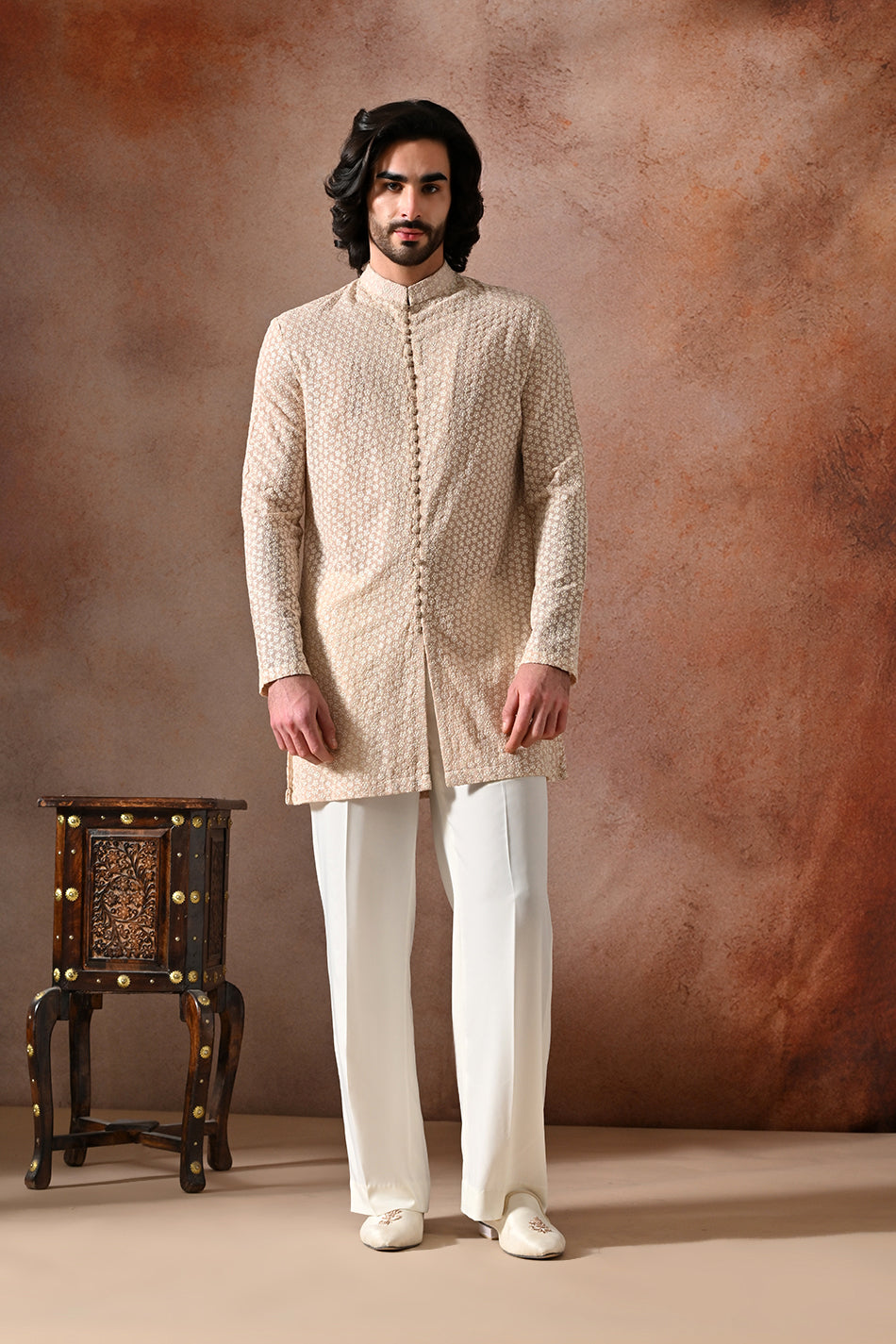 AFSHAAN SHRUG SET WITH KURTA & TROUSERS