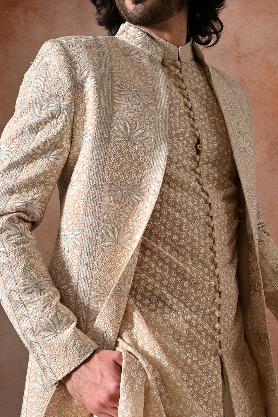 AFSHAAN SHRUG SET WITH KURTA & TROUSERS