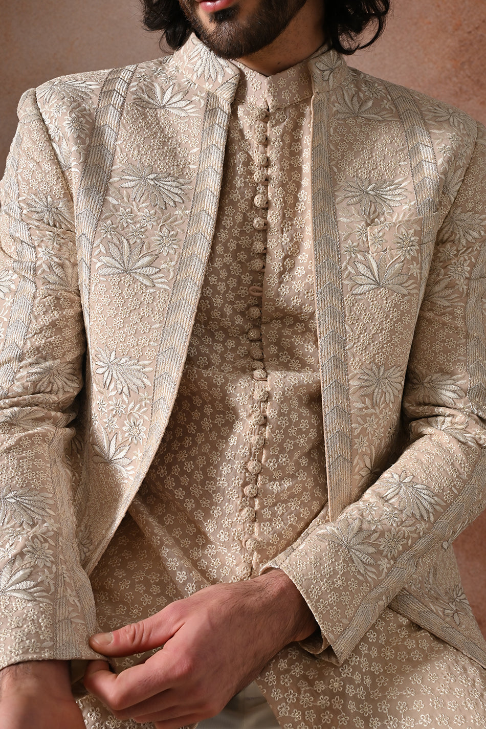 AFSHAAN SHRUG SET WITH KURTA & TROUSERS