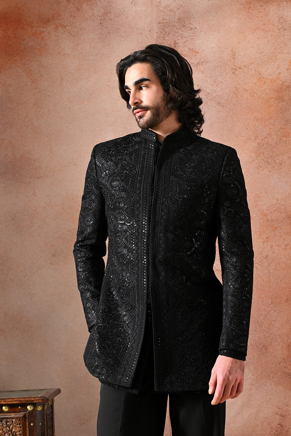 MEHRAAB SHRUG SET WITH KURTA & TROUSERS