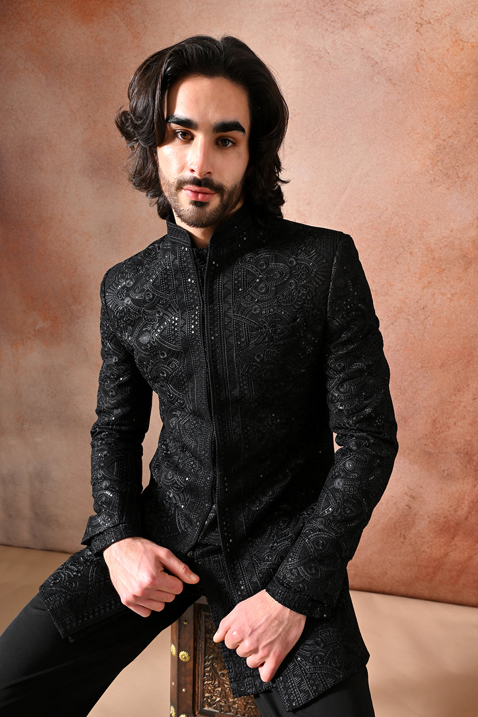 MEHRAAB SHRUG SET WITH KURTA & TROUSERS
