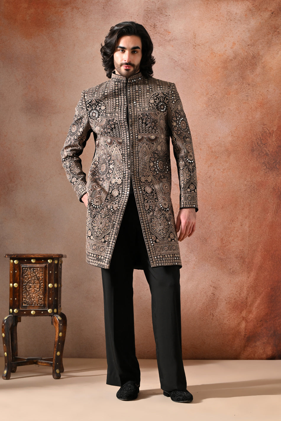 MEHRAAB MIRROR INDOWESTERN WITH TROUSERS