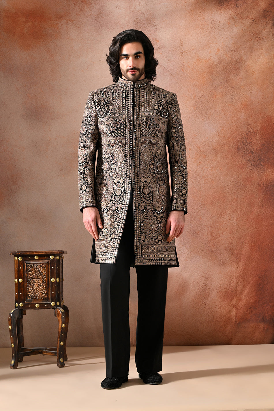 MEHRAAB MIRROR INDOWESTERN WITH TROUSERS