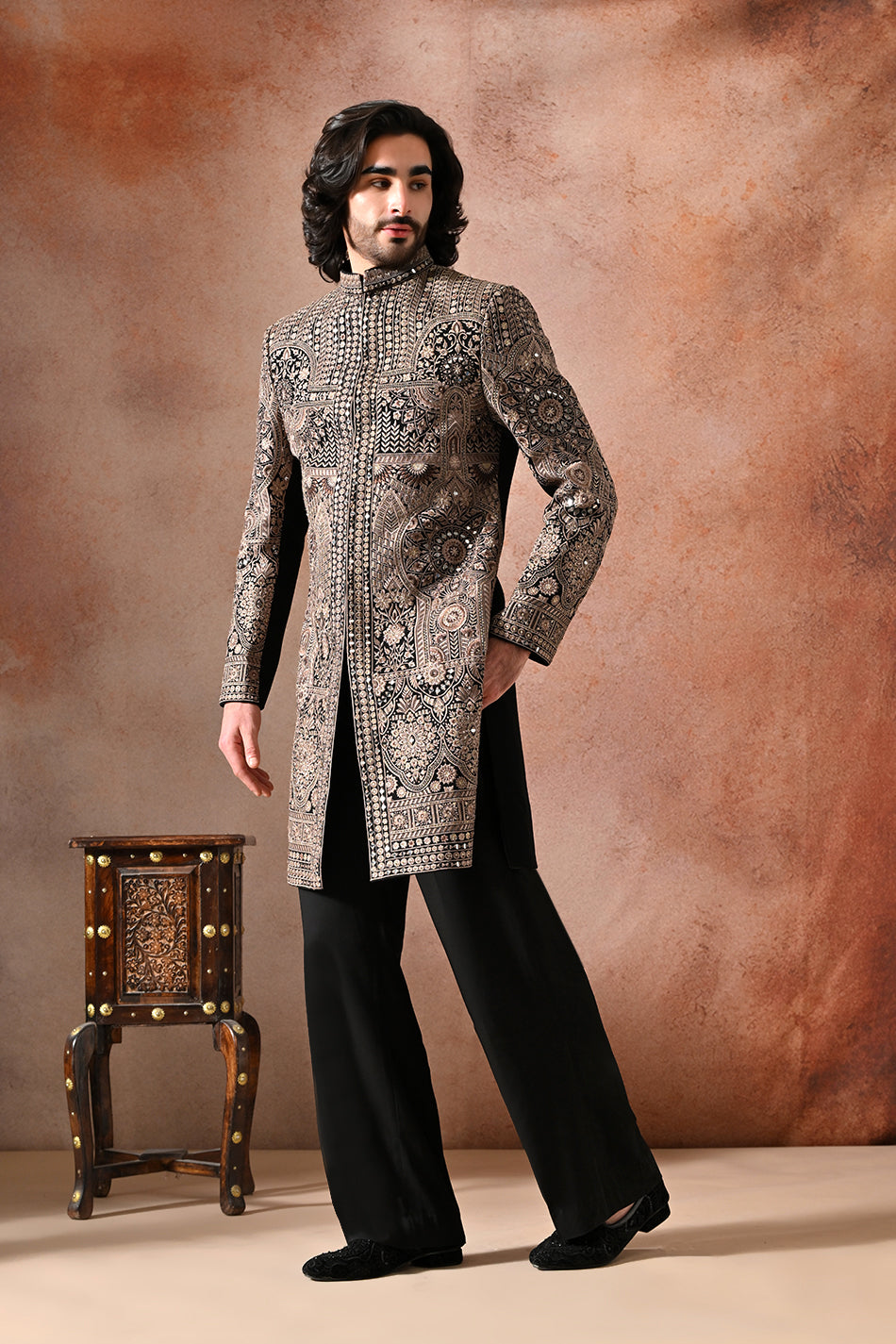 MEHRAAB MIRROR INDOWESTERN WITH TROUSERS