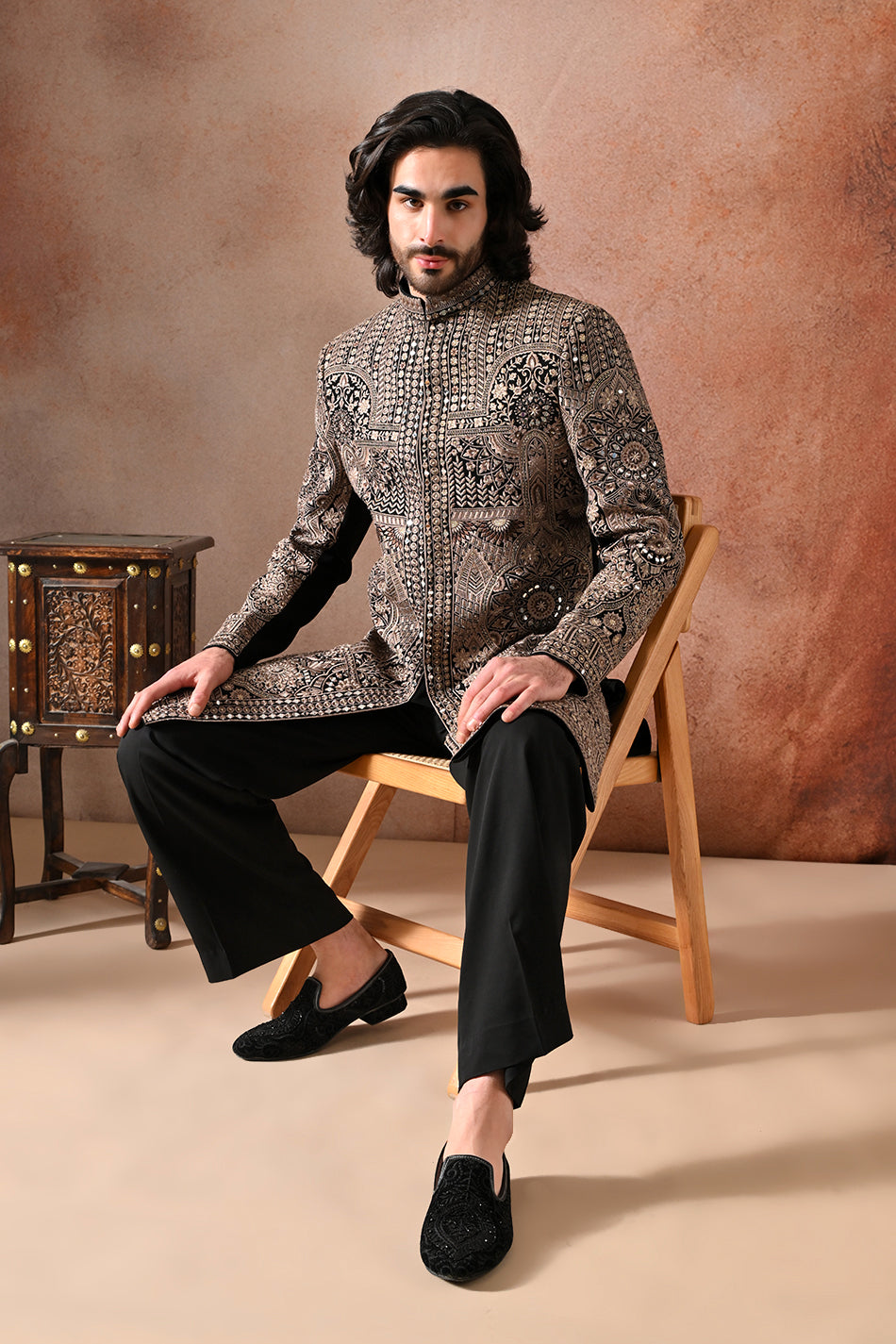 MEHRAAB MIRROR INDOWESTERN WITH TROUSERS