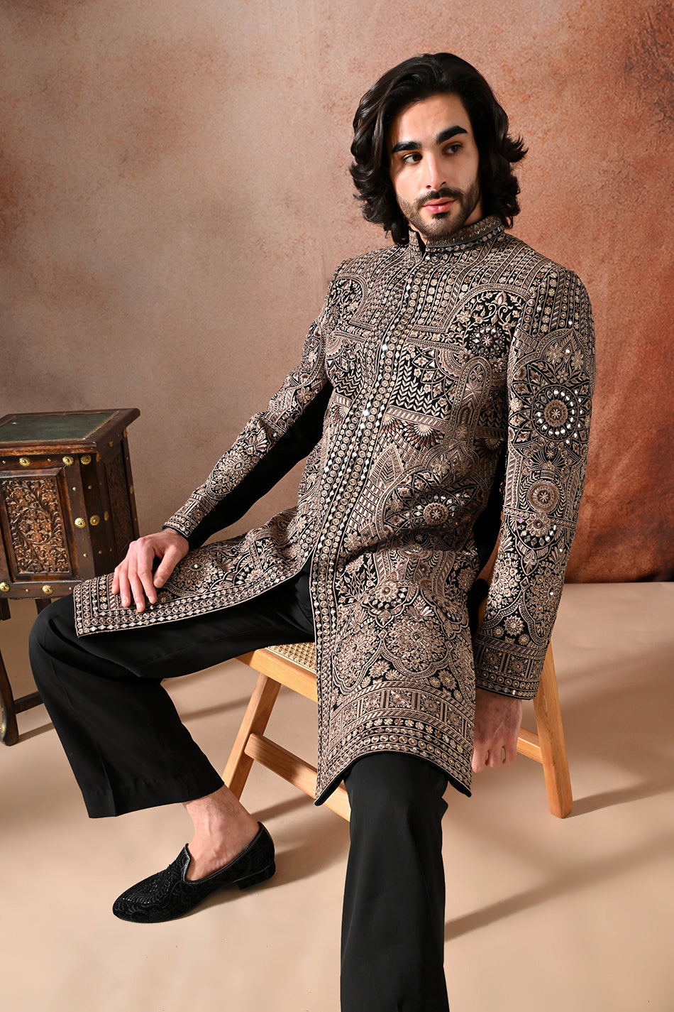 MEHRAAB MIRROR INDOWESTERN WITH TROUSERS