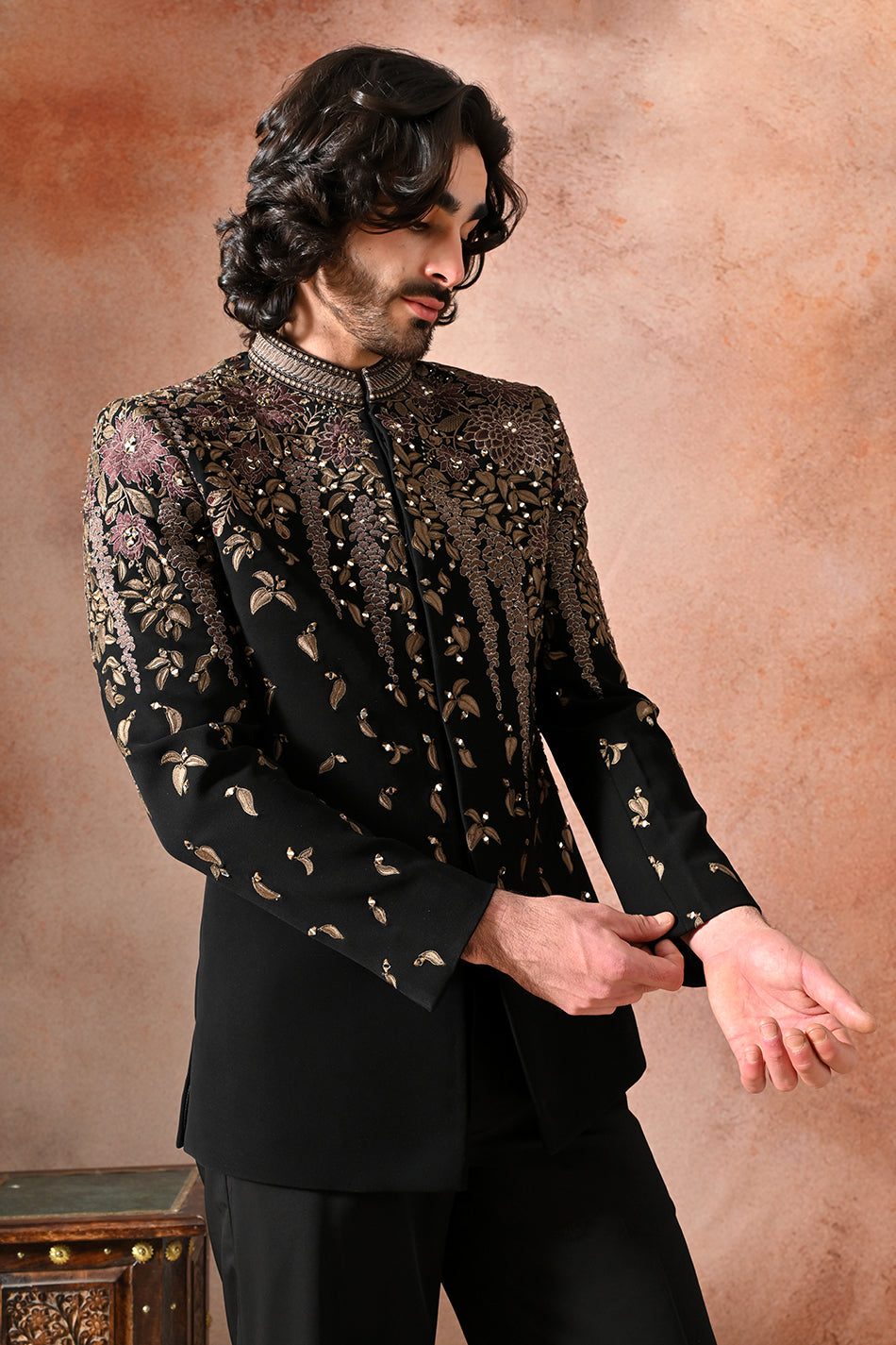 CELESTIAL BLOOM JODHPURI WITH TROUSERS