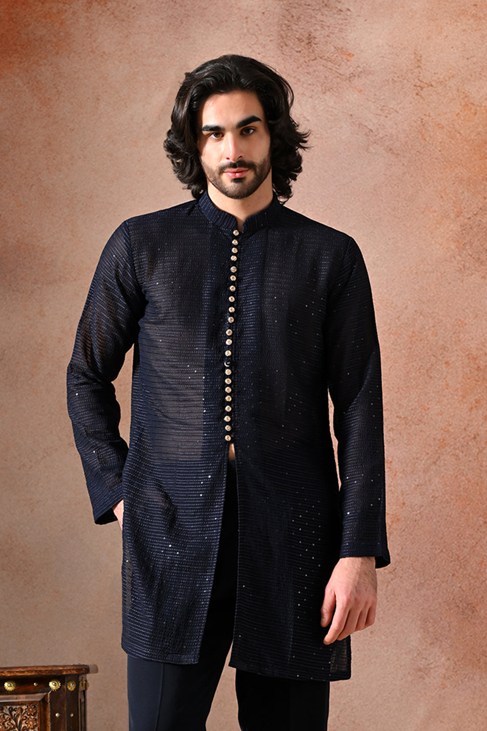 RAYAAN SHRUG SET WITH KURTA & TROUSERS