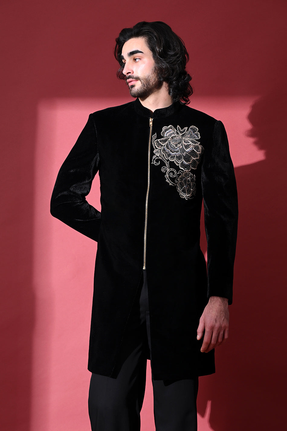 NOIR BLOOM INDO WESTERN WITH TROUSERS