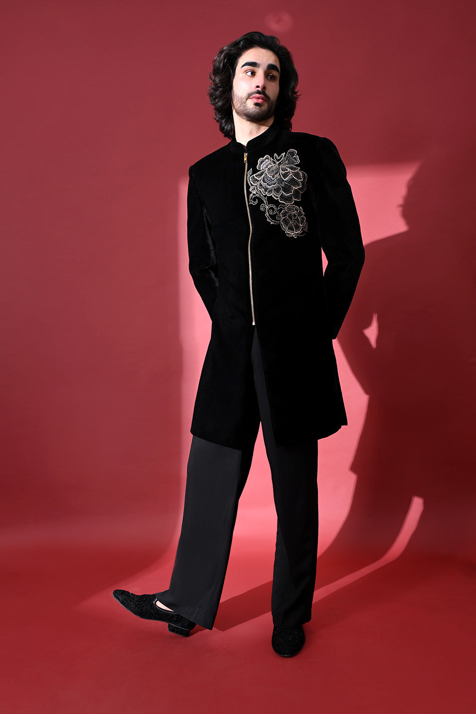 NOIR BLOOM INDO WESTERN WITH TROUSERS