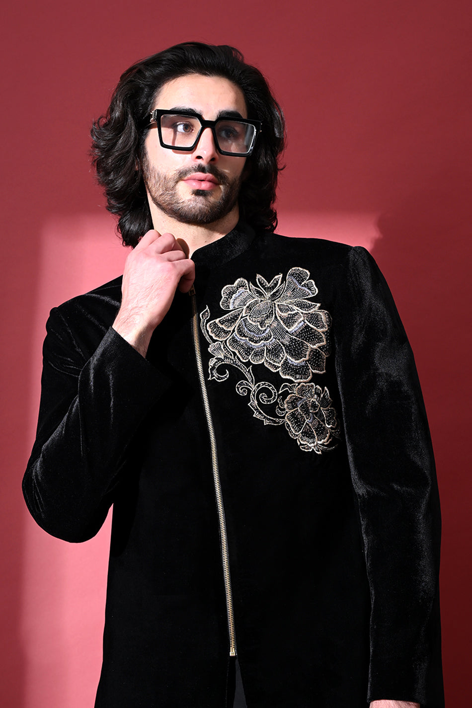 NOIR BLOOM INDO WESTERN WITH TROUSERS