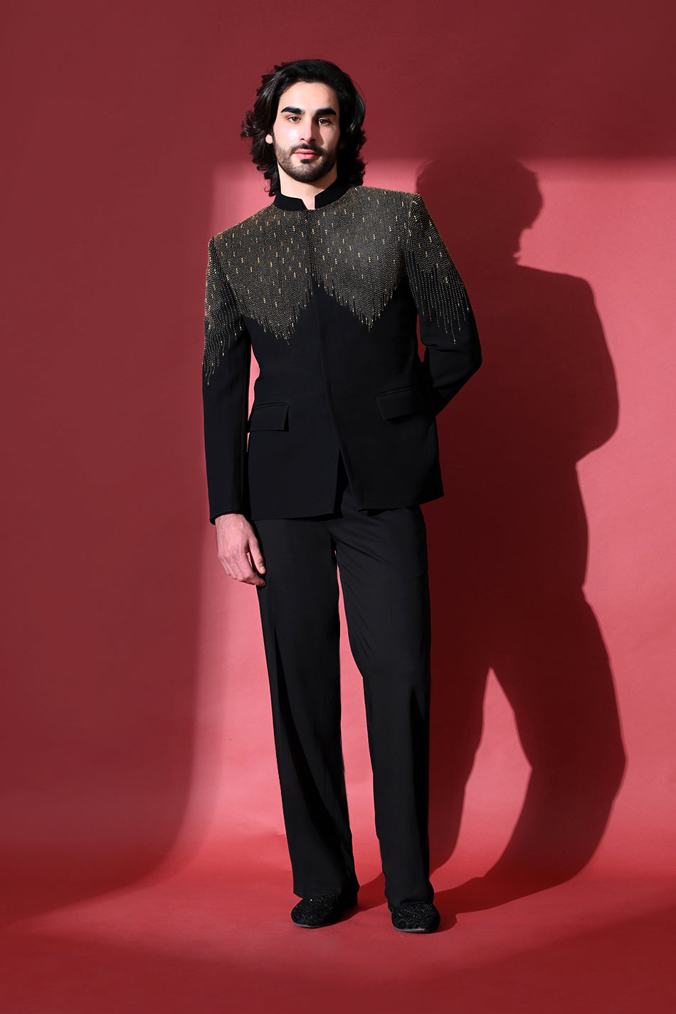 AURELION DRAPE JODHPURI WITH TROUSERS