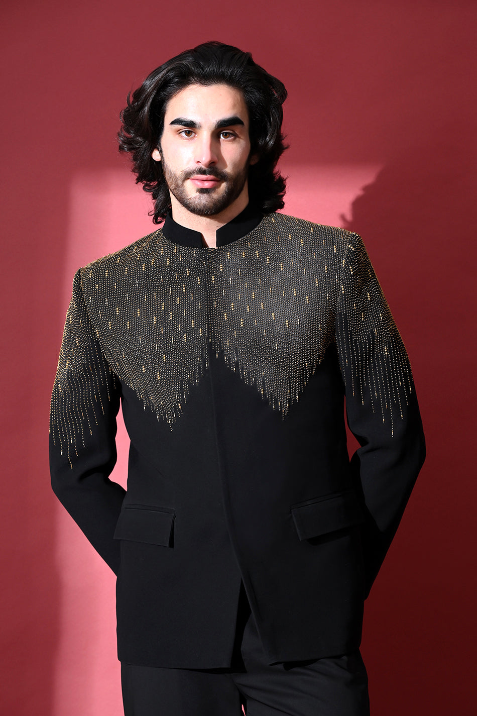 AURELION DRAPE JODHPURI WITH TROUSERS